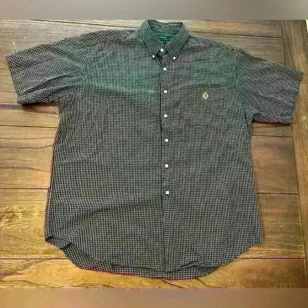 Vintage Ralph Lauren Short Sleeve Button Down Shirt Mens size XL